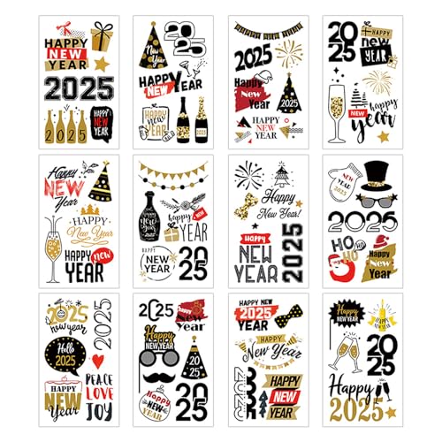 2025 New Years Eve Party Temporary Tattoos Supplies