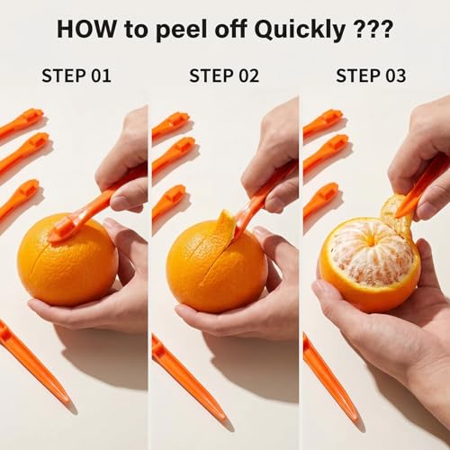 8-Piece Citrus Peeler Set - Easy Orange, Lemon & Mango Peeler Tools