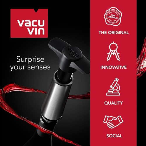 Vacu Vin Elegant Wine Cooler – Stainless Steel – Active Wine Bottle Chiller with Removable Cooling Sleeve – Keeps Wine Cold for Hours – Stylish Insulated Cooler for Tabletop & Gifting