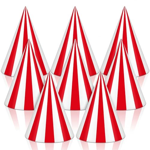 24 Pcs Kids Birthday Party Cone Hats with Elastic String