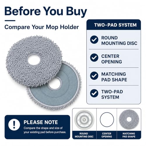 8 Pack Microfiber Mop Pads for Roborock Qrevo & Saros 10R