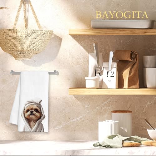 Shih Tzu Hand Towel - Funny Dog Bathroom Decor & Kitchen Towel 16x24"