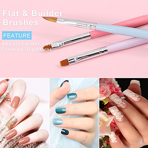 TEOYALL 6-Piece Professional Nail Art Brush and Dotting Tool Set