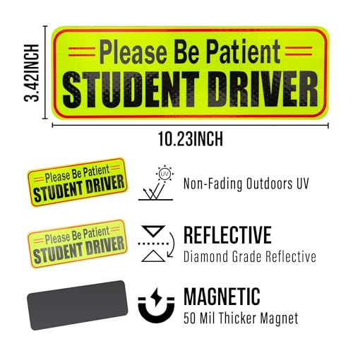 CARTMAN Student Driver Magnetic Car Sign - Reflective Decal