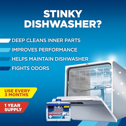 Finish Dishwasher Cleaner Liquid, 8.45oz - 4 Pack (1 Year Supply)