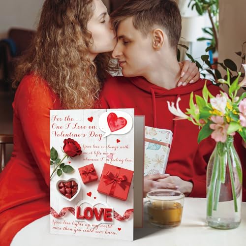 OJsensai Romantic Rose Valentine's Day Card for Him and Her