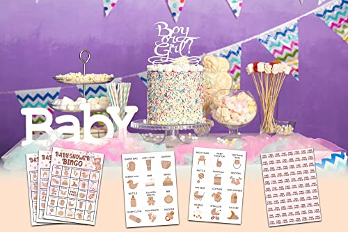 Baby Shower Bingo Game Cards - Bear Balloons Party Activity for 24 Players