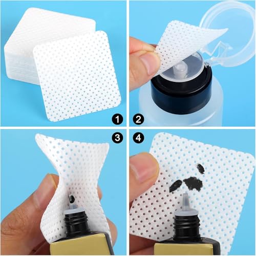 600 PCS Lint Free Nail Wipes and Pump Dispenser Bottle Set