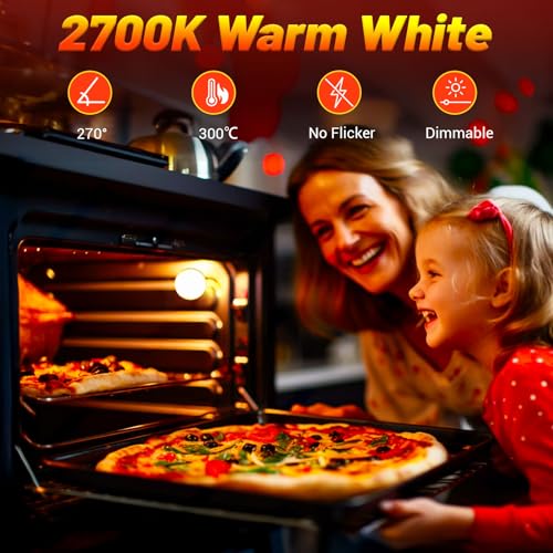Blakapoo 40W Oven Light Bulb, G45 E26 120V Heat Resistant (Pack of 2)