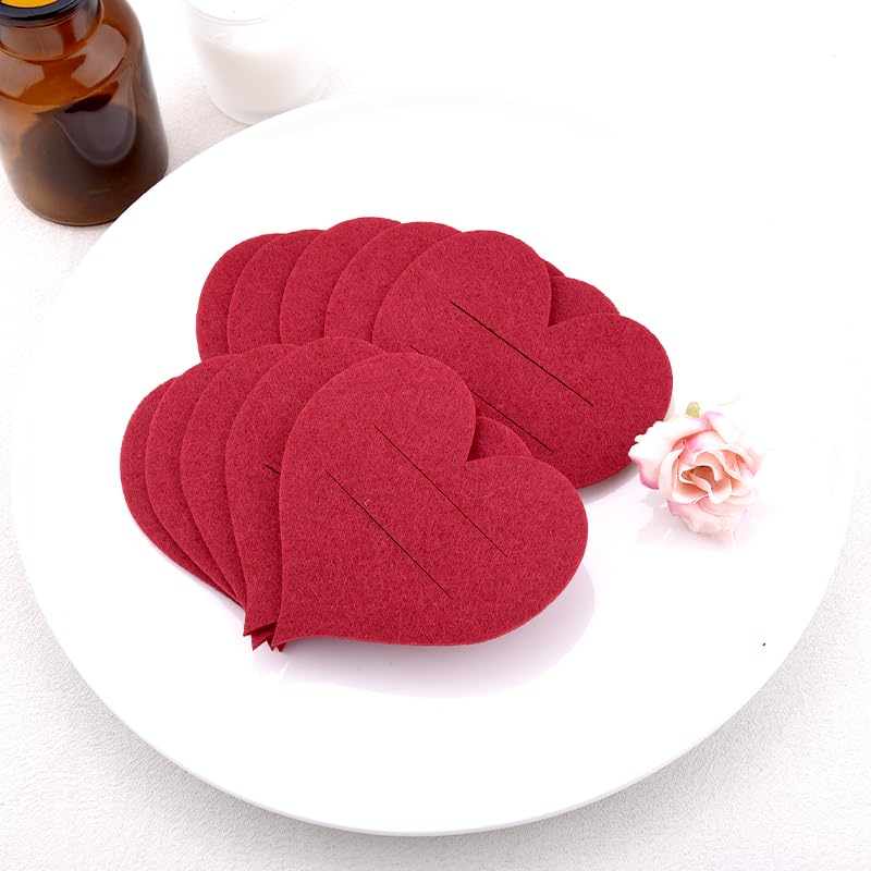Valentine's Day Heart Shaped Silverware Holders - 10 Pcs Set