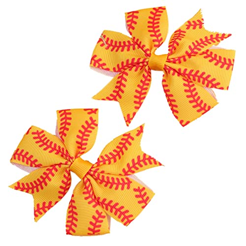 Softball Hair Bow Clip - 3.15 Inch Grosgrain Ribbon Sports Hair Clip for Girls