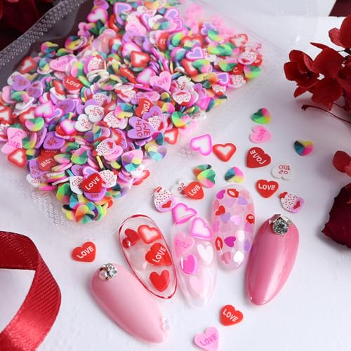 600Pcs Heart Nail Charms Resin Flat Back Rhinestones for Nail Art