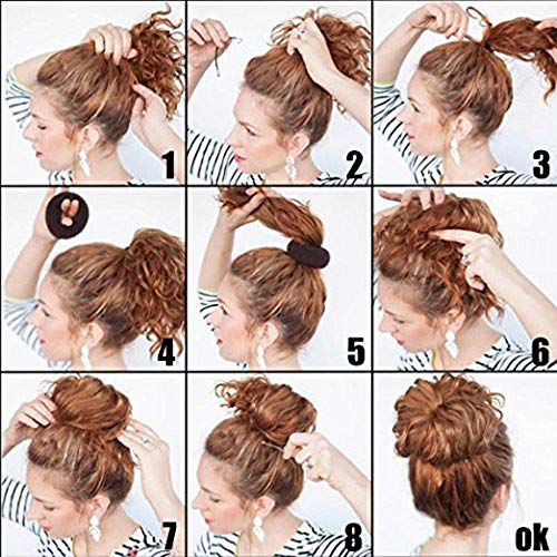 NICEMOVIC Small Hair Bun Maker 2PCS, Brown Hair Donut Shaper for Kids