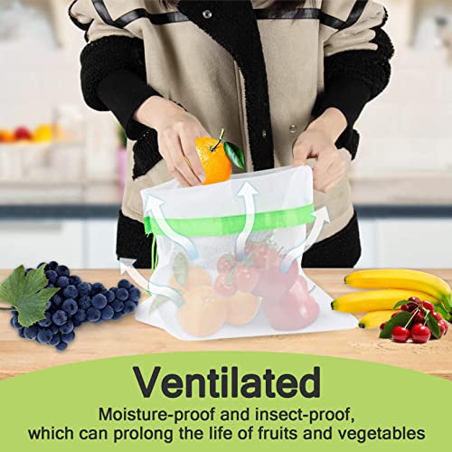 MAQIHAN Reusable Produce Bags - 6 Pack Mesh Grocery Bags