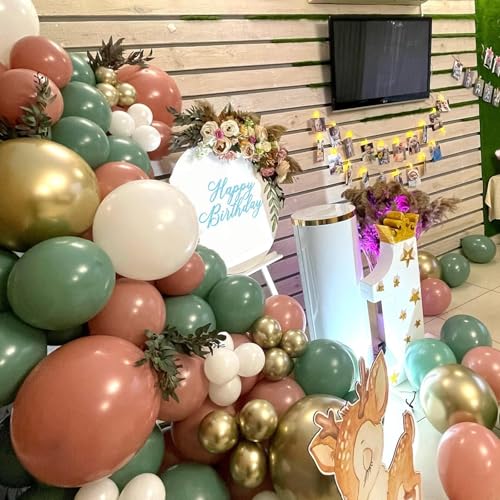 Pink & Green Balloon Garland Kit - 60pcs Sage & Dusty Pink Party Decor