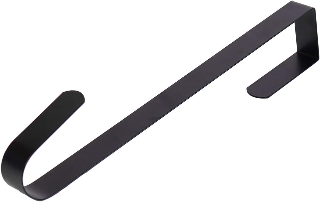Sattiyrch 12" Wreath Hanger - Durable Steel Over The Door Hook for Front Door (Black)