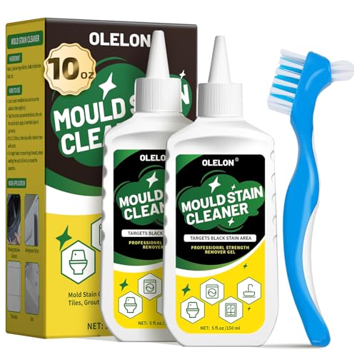 OLELON Mold Stain Remover Gel - 5 Fl Oz (Pack of 2) for Washing Machine & Tile Grout