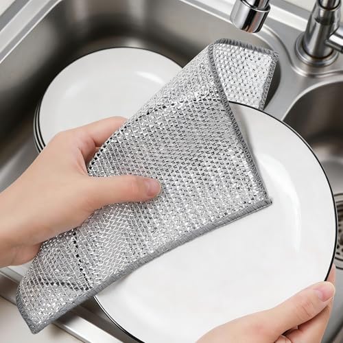 10PCS Double-Layer Non-Scratch Steel Wire Cleaning Cloths