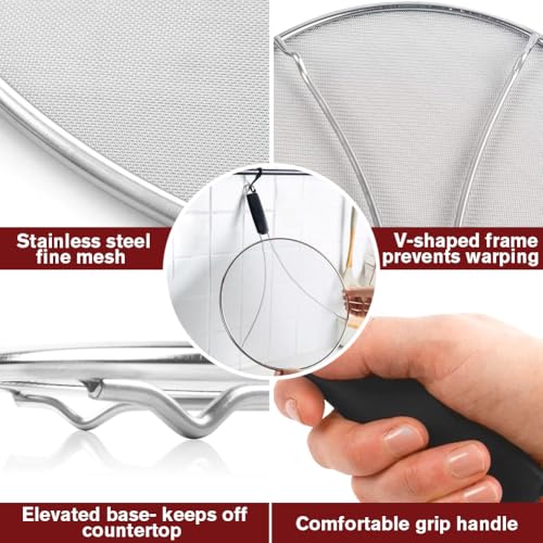13 Inch Black Stainless Steel Frying Pan Splatter Screen