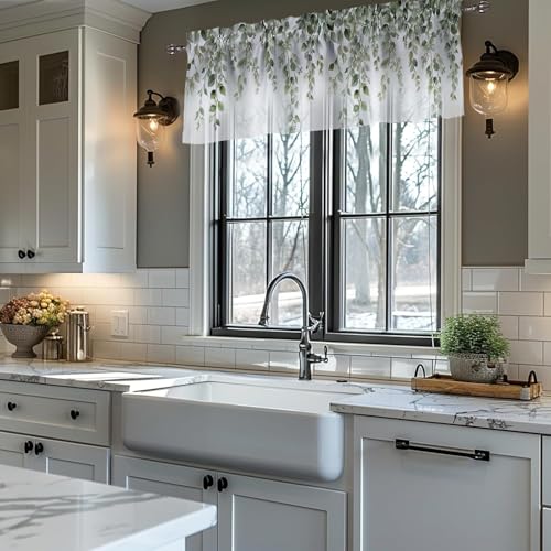 Sage Green Rod Pocket Window Valance - 42"W x 12"L (Pack of 1)