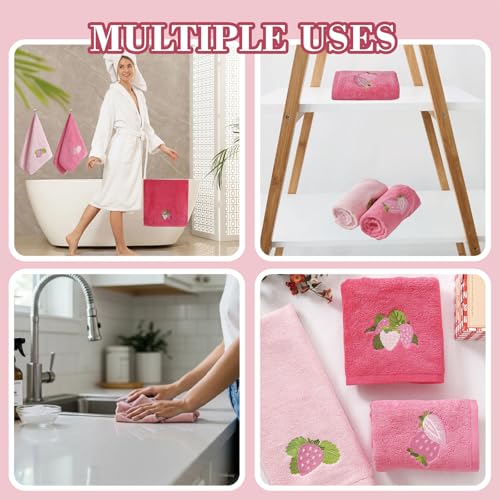 Embroidered Cotton Hand Towels Set - 3 Pack, 13x29 Inches