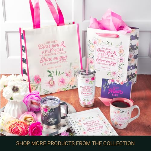 Christian Art Gifts Floral Tote Bag - Numbers 6:24 Creamy Pink Scripture Bag