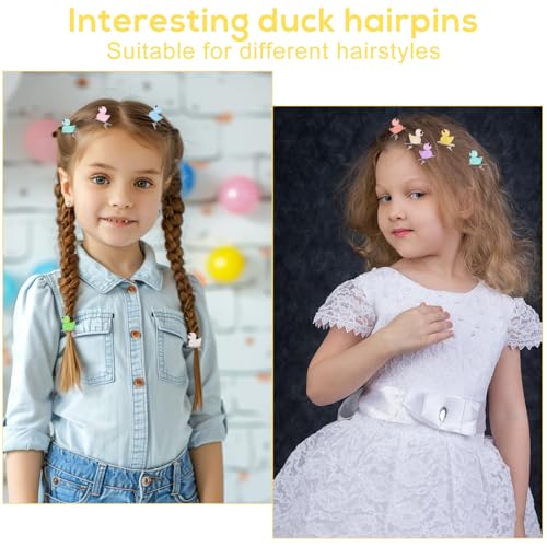 Lyreh Mini Resin Duck Hair Clips with Sunglasses, Colorful Kawaii Hairpins 20pcs