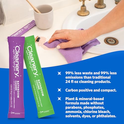 Cleanery Bathroom Cleaner Powder Concentrate Refills, Tea Tree & Mint, 4 Pack