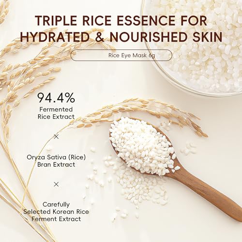 Rice Collagen Under Eye Patches for Dark Circles & Puffy Eyes (5 Pairs)