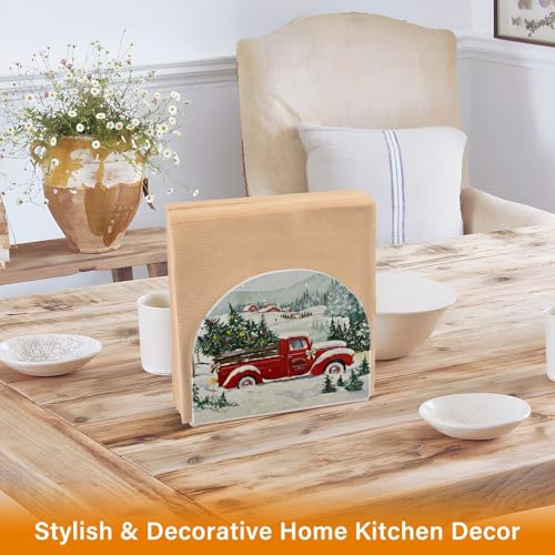 Acrylic Christmas Truck Napkin Holder - Winter Table Decor