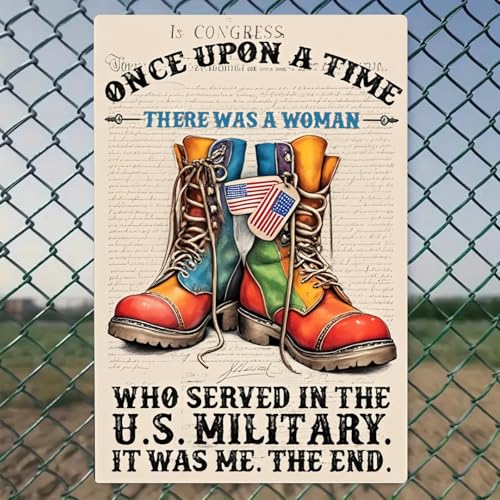 A Woman Who Was a Soldier Retro Metal Tin Sign - 8x12" Wall Art