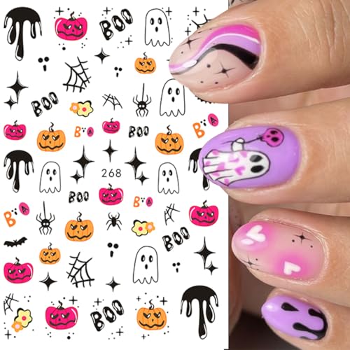 Halloween Nail Art Stickers 8 Sheets 3D Self Adhesive Decals