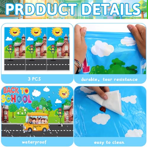 Welcome Back to School Disposable Tablecloths - 3 Pack, 108 x 54 Inches