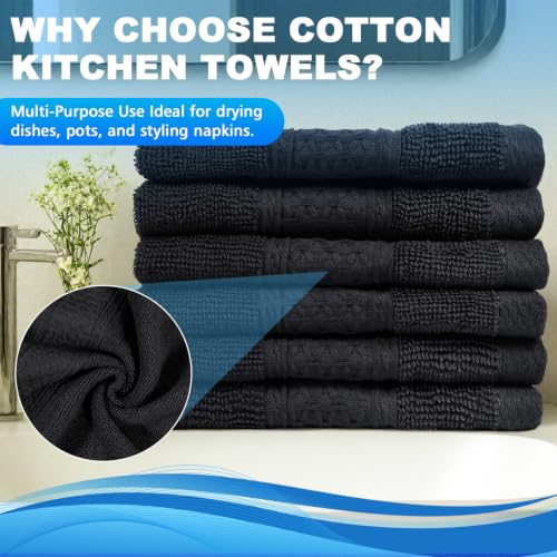 100% Cotton Washcloths, 12x12 Inch Premium Soft Bath Towels - 6 Pack