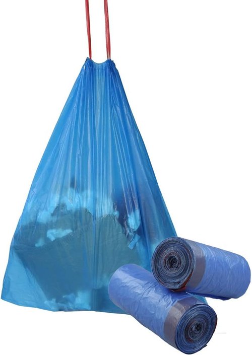 Fiaze 6 Gallon Drawstring Trash Bags - 200 Count | Durable & Convenient Blue Waste Disposal