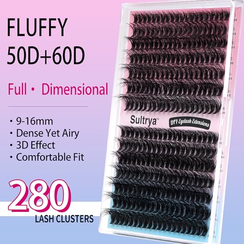 Sultrya 50D+60D Fluffy DIY Eyelash Extensions Cluster Lashes 280pcs