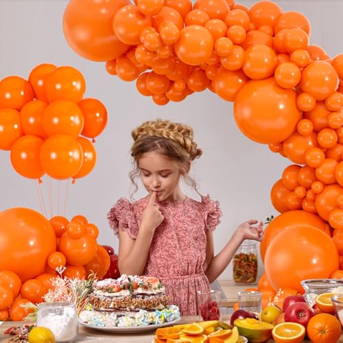 114pcs Orange Balloon Kit - Latex Balloons for Party Decor