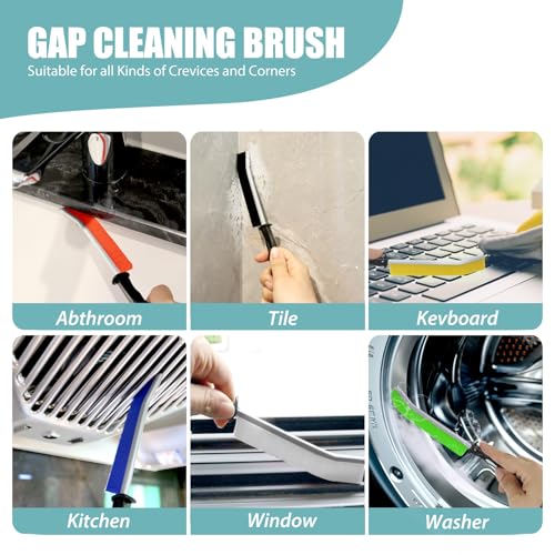6-Pack Curved Crevice Cleaning Brushes for Hard-to-Reach Areas