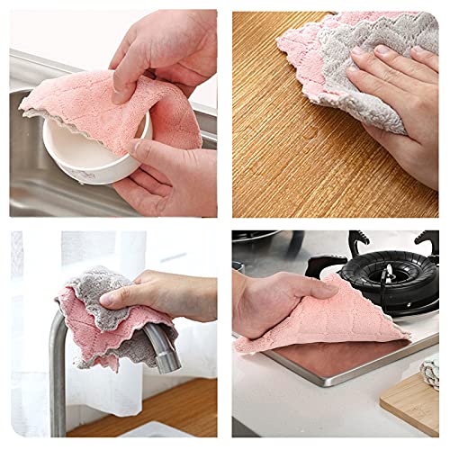 SAOYOAS 10 Pack Microfiber Kitchen Towels - Super Absorbent Coral Velvet