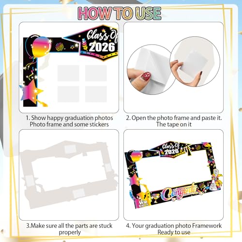 2026 Graduation Photo Booth Props Kit - 31 Colorful Pieces