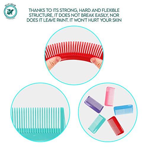 QITIMIR Colorful Fine Tooth Hair Comb Set - 5 Pack Pocket Combs for Women, Men and Kids