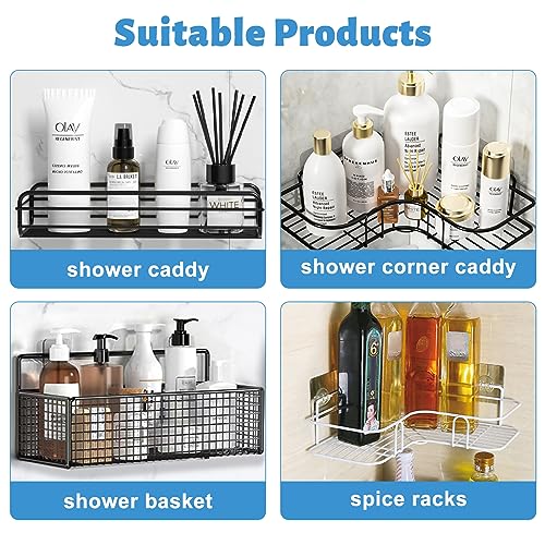 Chris.W 4 Pack Clear Suction Adhesive Wall Stickers for Bathroom Shower Shelf