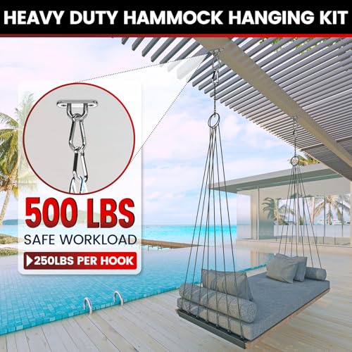 Heavy-Duty Stainless Steel Pad Eye Snap Hook Kit - 500Lb Capacity