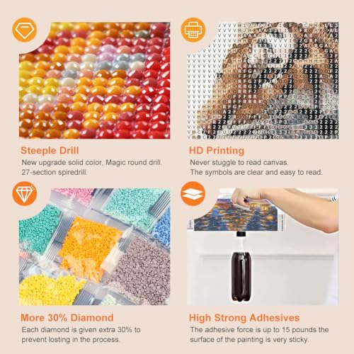 Tiger Diamond Painting Kit for Adults - Full Drill DIY Art 12x12