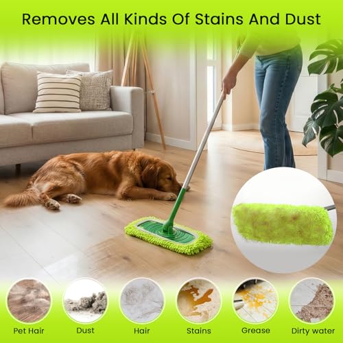 Snuvid 2-in-1 Microfiber Mop Pads for Swiffer Sweeper - 4-Pack