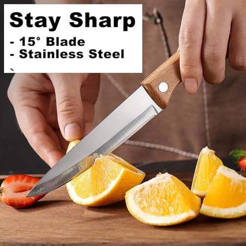 AYANICA 4-Inch Ultra Sharp Paring Knife for Fruits & Vegetables with Wooden Handle