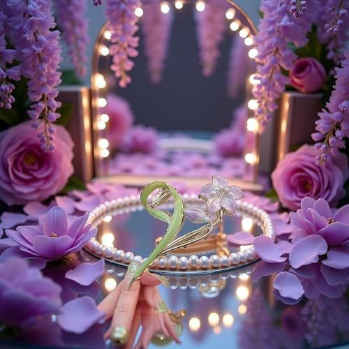Purple Lily Metal Hair Claw Clip - Large Non-Slip Strong Hold Barrette