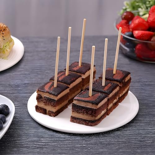 4-Inch Natural Bamboo Skewers - 200 Pack for Appetizers & BBQ
