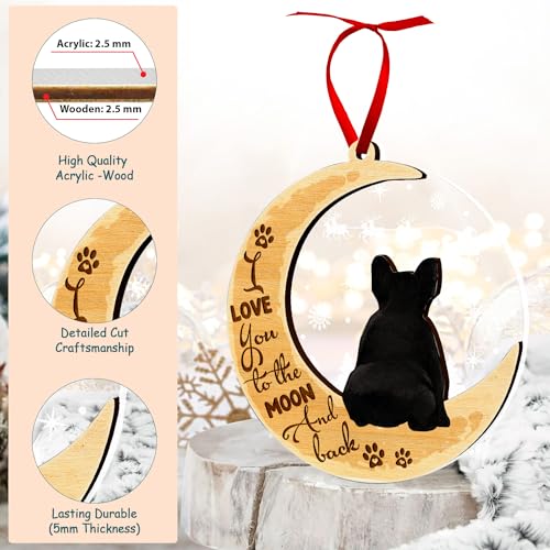 French Bulldog Christmas Ornament - 2 Layer Wood & Acrylic