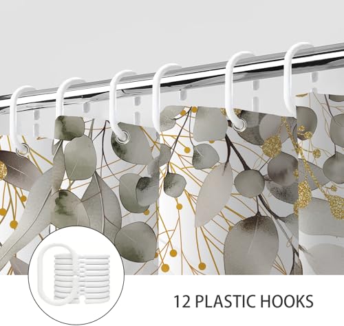 Aeivice Eucalyptus Shower Curtain, Floral Botanical Leaves Print 72x72